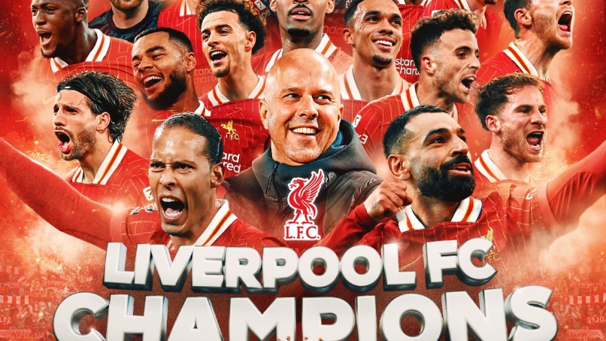 Ngoại hạng Anh 2024/2025: Vô địch sớm, Liverpool cân bằng thành tích với MU